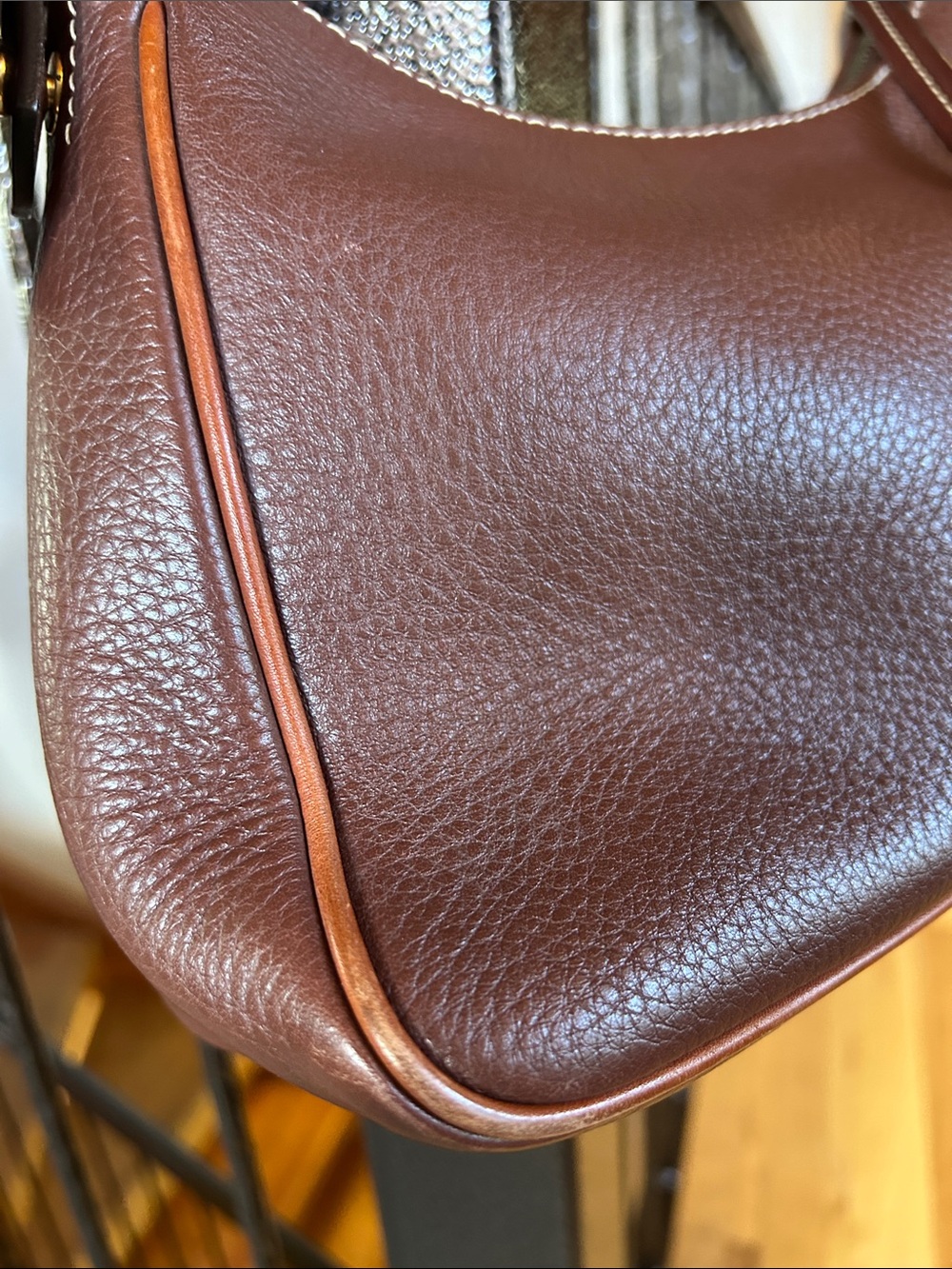 Dooney & Bourke Dark Brown Pebbled Leather Shoulder Bag - Picture 9 of 11